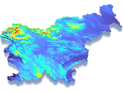 Slovenia terrain map 3D Model