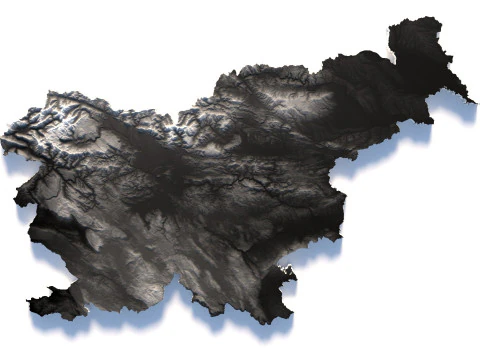 Slovenia terrain map 3D Model