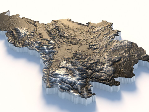 Slovenia terrain map 3D Модель