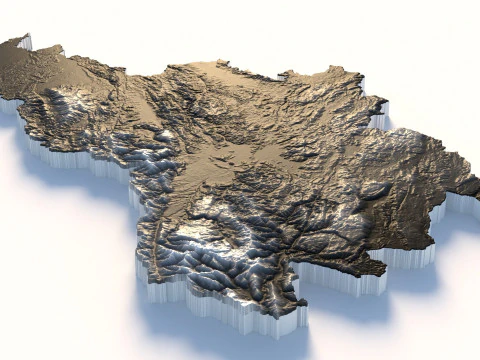 Slovenia terrain map 3D Model