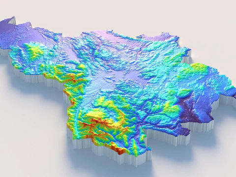 Slovenia terrain map 3D Model
