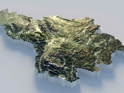 Slovenia terrain map 3D Model
