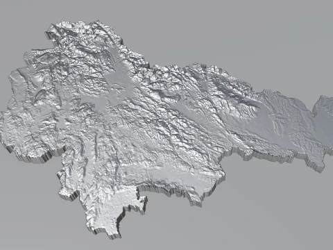 Slovenia terrain map 3D Model