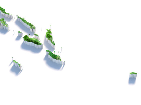 Solomon Islands terrain map 3D Модель