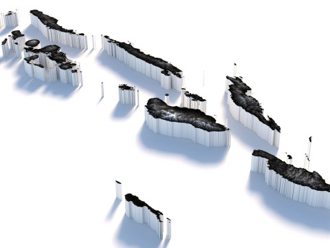 Solomon Islands terrain map 3D Модель