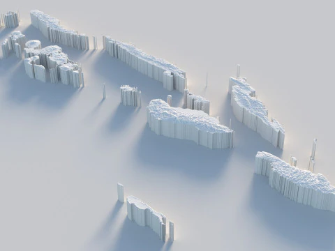 Solomon Islands terrain map 3D Model