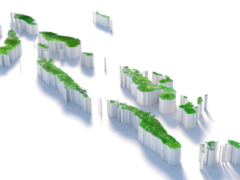 Solomon Islands terrain map 3D Model