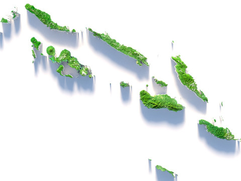 Solomon Islands terrain map 3D Модель