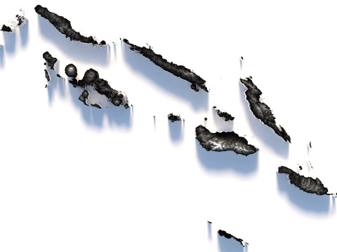 Solomon Islands terrain map 3D Модель