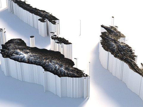 Solomon Islands terrain map 3D Модель