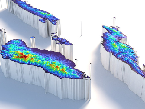 Solomon Islands terrain map 3D Модель