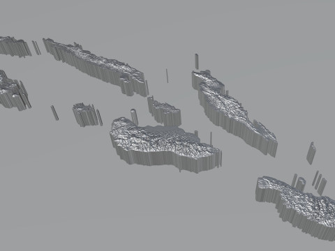 Solomon Islands terrain map 3D Модель