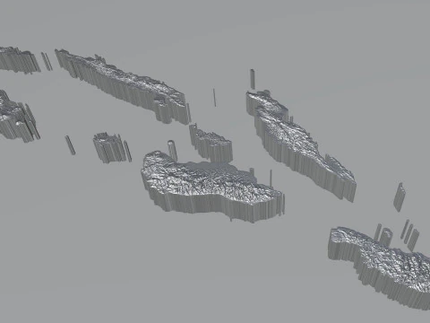 Solomon Islands terrain map 3D Model