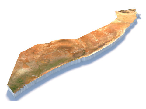 Somalia terrain map 3D 模型