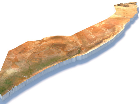 Somalia terrain map 3D Модель