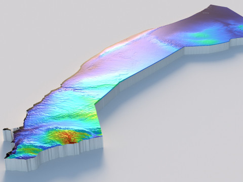 Somalia terrain map 3D Модель