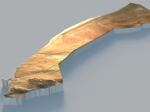 Somalia terrain map 3D Модель