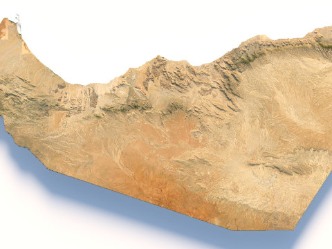 Somaliland terrain map 3D Model