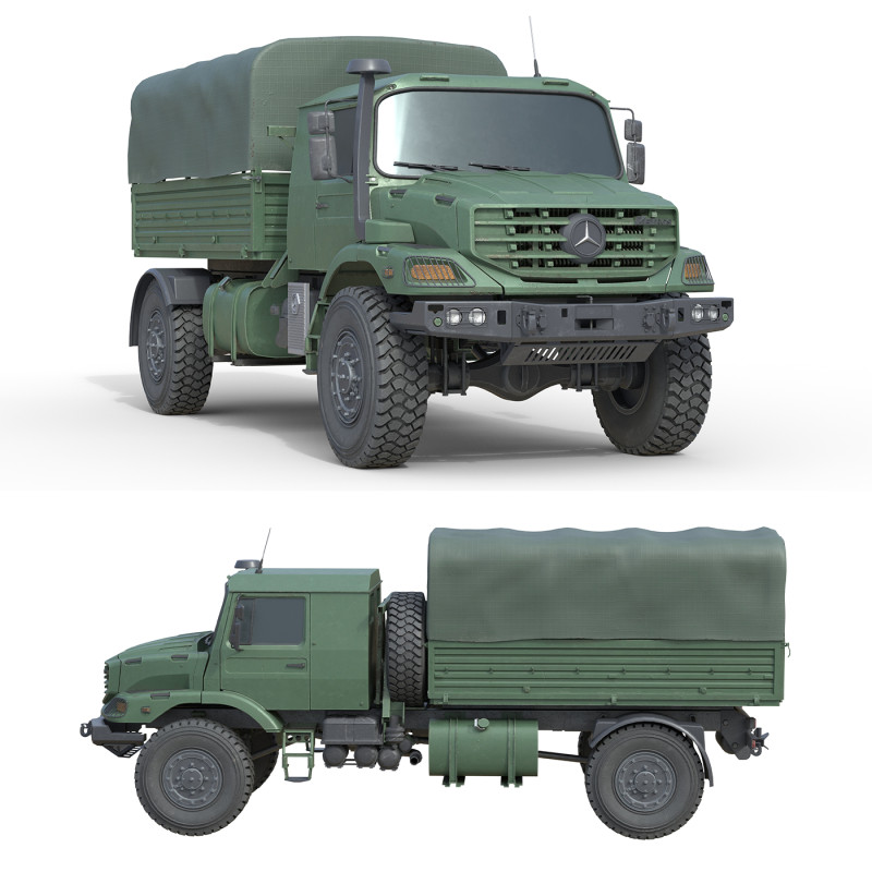 Mercedes Benz Zetros Truck Modelo 3D .c4d .max .obj .3ds .fbx .stl .blend