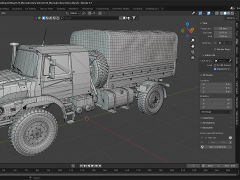 Mercedes Benz Zetros Truck Modelo 3D