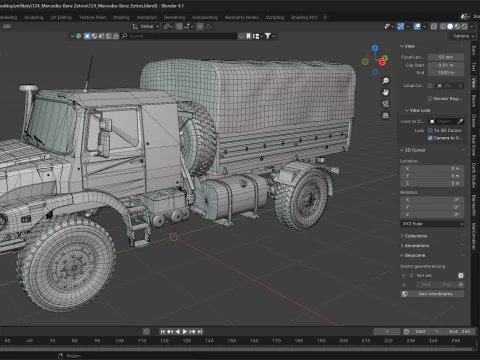Camion Mercedes Benz Zetros Modello 3D