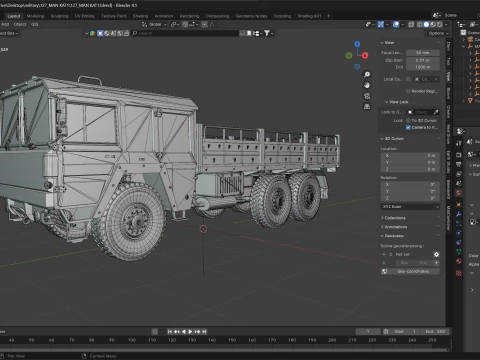 オフロード輸送トラック 3Dモデル