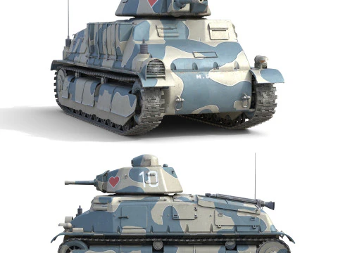 SOMUA S35 कैवेलरी टैंक 3D मॉडल