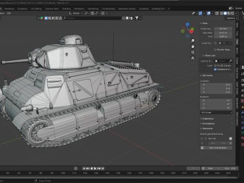 SOMUA S35 Cavalry tank 3D Model