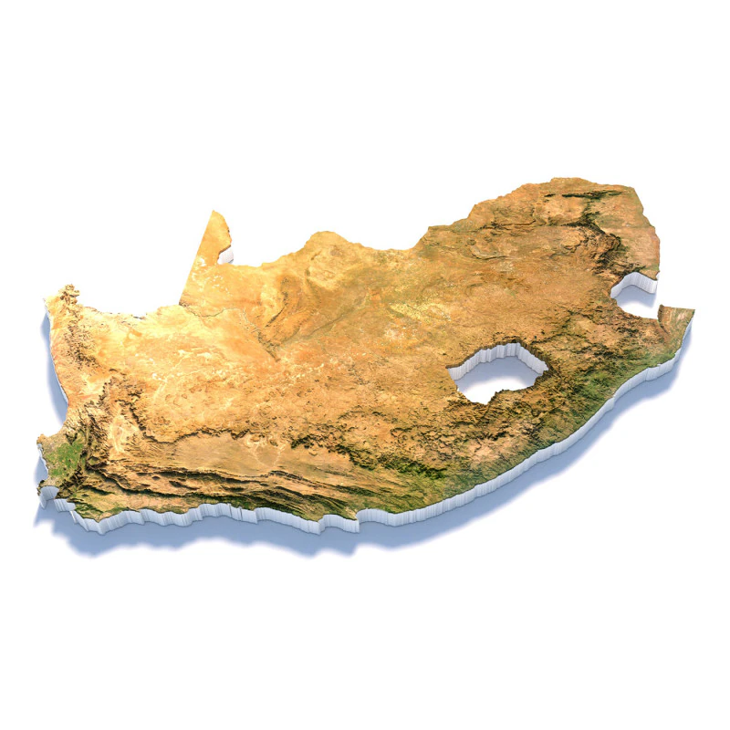 South Africa terrain map 3D Model .c4d .max .obj .3ds .fbx .stl .blend 