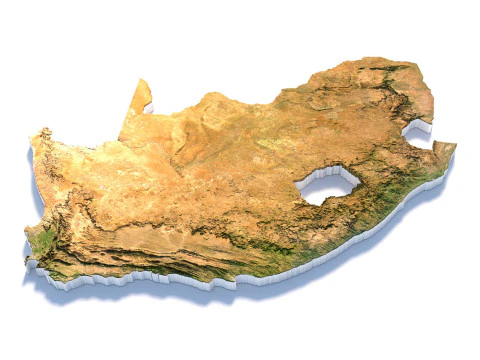 South Africa terrain map 3D Model