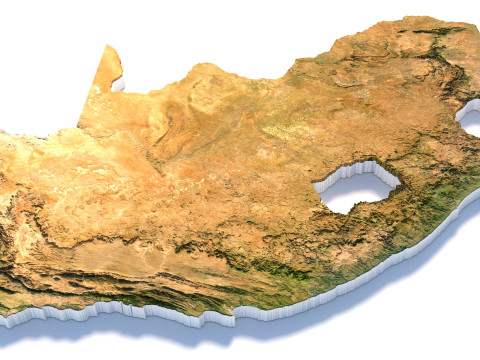 South Africa terrain map 3Dモデル