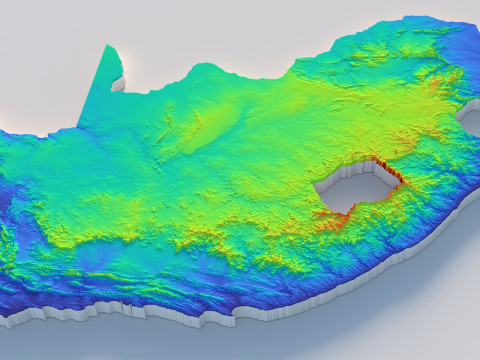 South Africa terrain map 3Dモデル