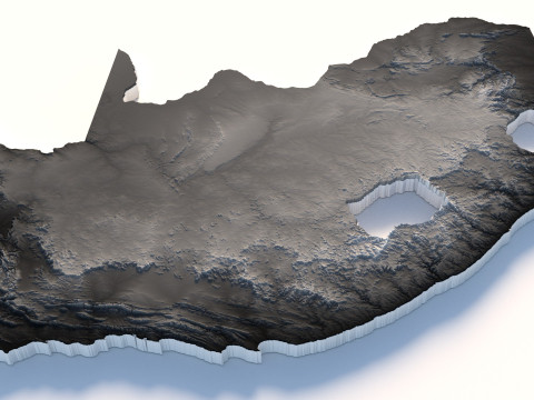 South Africa terrain map 3Dモデル