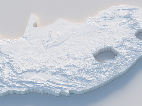 South Africa terrain map 3Dモデル