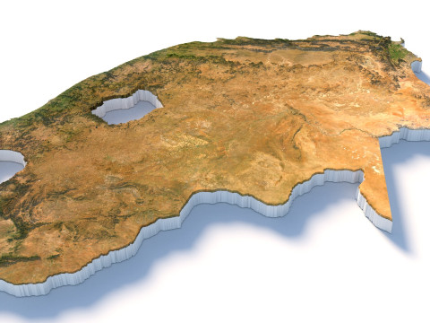 South Africa terrain map 3Dモデル