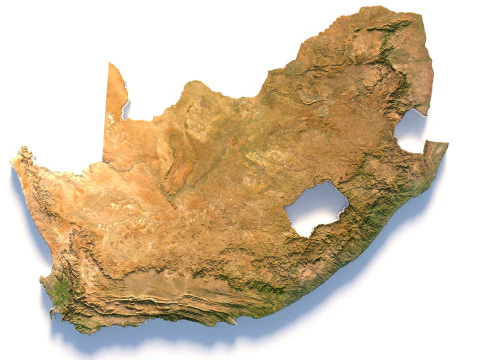 South Africa terrain map 3D Model