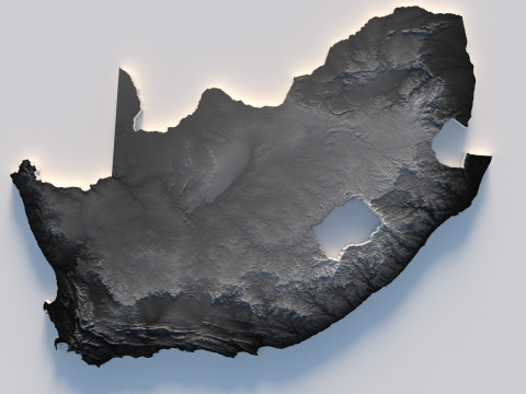 South Africa terrain map 3Dモデル