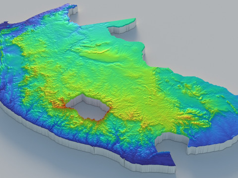 South Africa terrain map 3Dモデル