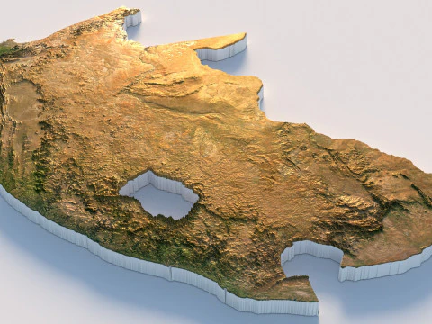 South Africa terrain map 3D Model