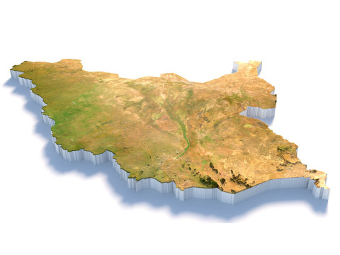 South Sudan terrain map 3D Model
