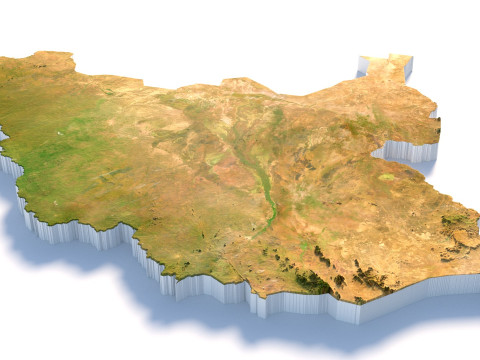 South Sudan terrain map 3D-Modell