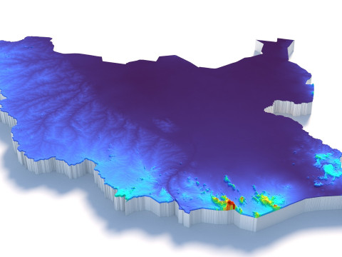 South Sudan terrain map 3D-Modell