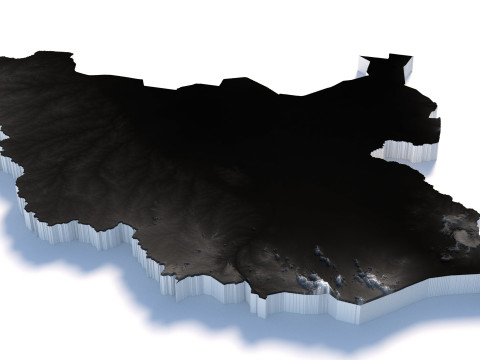 South Sudan terrain map 3D-Modell