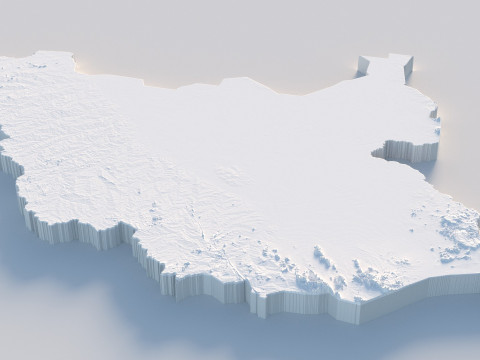 South Sudan terrain map 3D-Modell