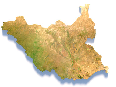 South Sudan terrain map 3D-Modell