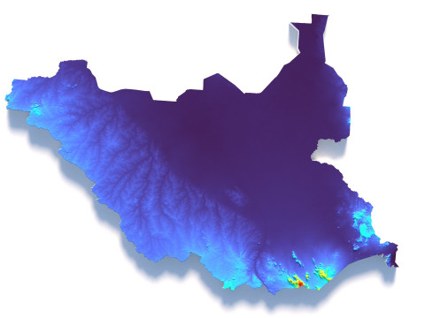 South Sudan terrain map 3D-Modell