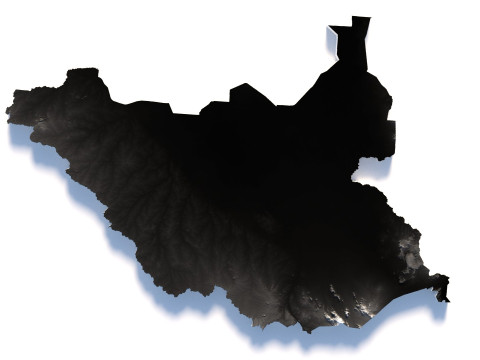South Sudan terrain map 3D-Modell
