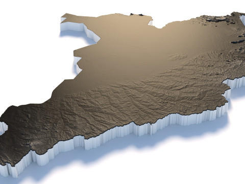 South Sudan terrain map 3D-Modell
