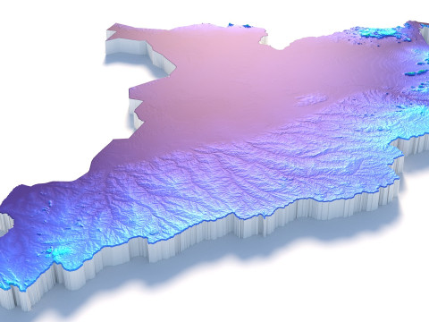 South Sudan terrain map 3D-Modell