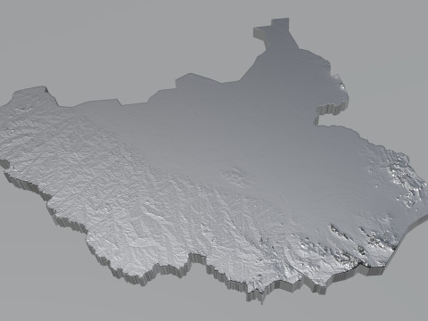 South Sudan terrain map 3D-Modell